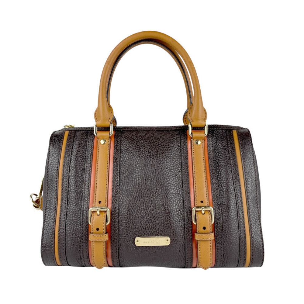 Burberry handbag shoulder bag brown gold leather - Picture 1 of 4